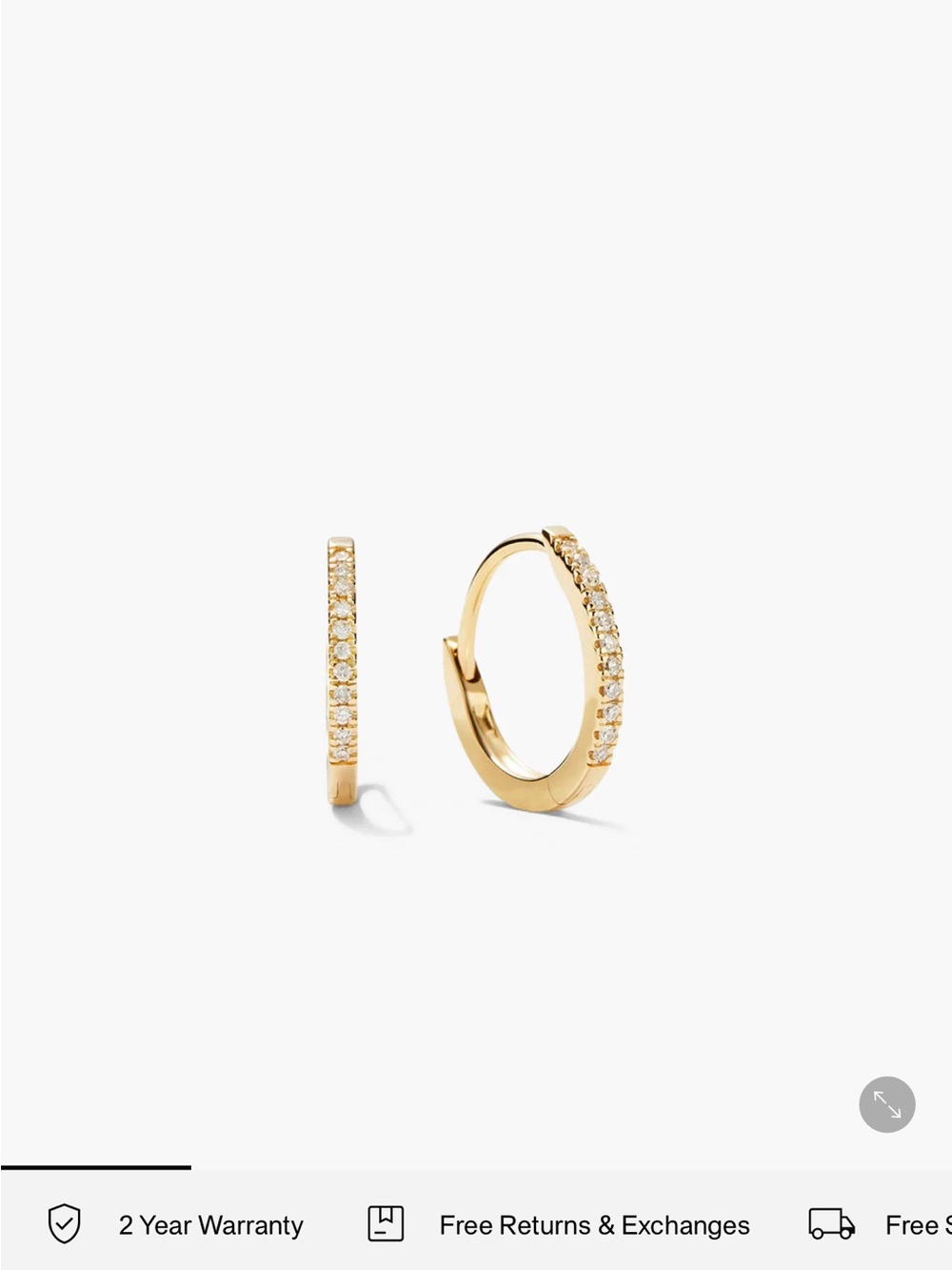 Mejuri Gold Pavé Mini Huggie Hoops